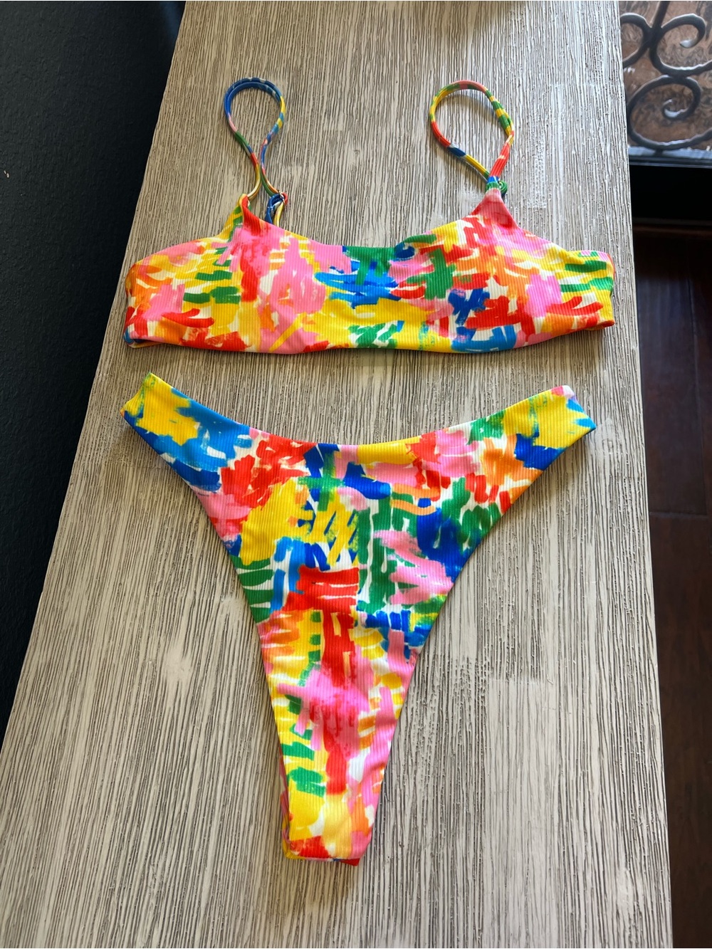 Aurelle Colorful Brushstroke Bikini Set